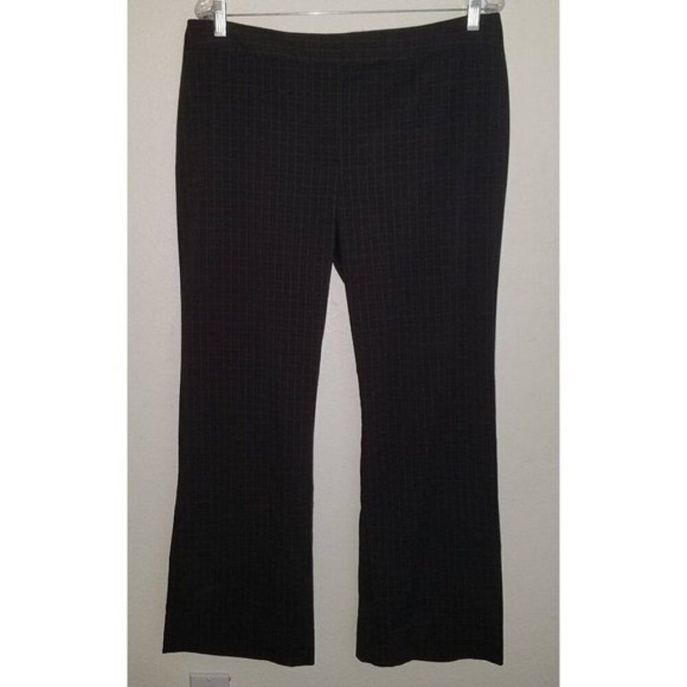Attention Dress Pants Women's 14 Black White Thin Plaid Pattern Career HEMMED